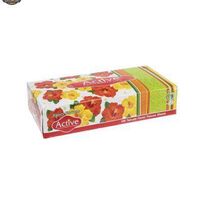 دستمال کاغذی 100 برگ اکتیو مدل Yellow Flower | فروشگاه اینترنتی پخش کالای مرکزی