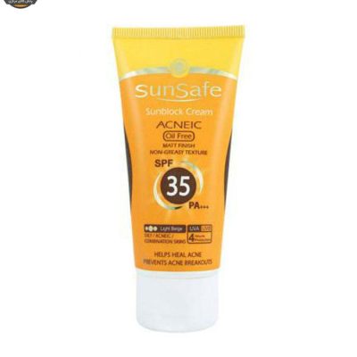 کرم ضد آفتاب سان سیف مدل SPF 35 رنگی فاقد چربی حجم 50 میلی لیتر | فروشگاه اینترنتی پخش کالای مرکزی