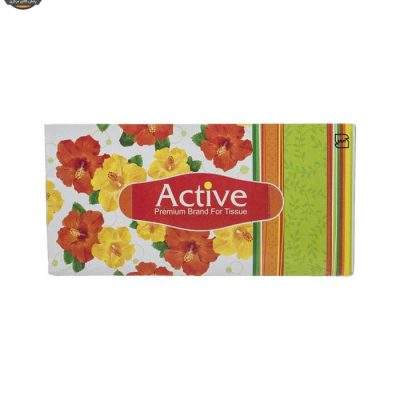 دستمال کاغذی 100 برگ اکتیو مدل Yellow Flower | فروشگاه اینترنتی پخش کالای مرکزی