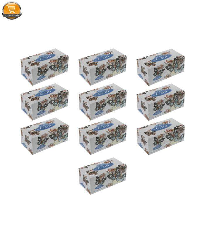 SP-0001-1-21 دستمال کاغذی 100 برگ گلریز گلدار مدل افسون بسته 10 عددی - تصویر 1
