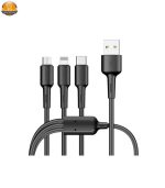 کابل تبدیل USB به لایتنینگ/ microUSB /USB-C یسیدو مدل CA41 طول 1 متر