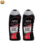 پک شامپو بدن مردانه اکتیو سری Sport مدل Black بسته 2 عددی