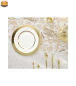 سفره یکبار مصرف کوالا مدل Cotton گل مجلسی رول 10 متری - Image 5