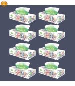 دستمال کاغذی 100 برگ گلریز مدل جوانه بسته 8 عددی | فروشگاه اینترنتی پخش کالای مرکزی