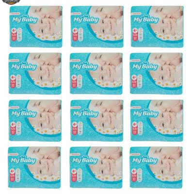 پوشک بچه مای بیبی مدل سری مهربان با پوست سایز 4Plus دوازده بسته 32 عددی | فرشگاه اینترنتی پخش کالای مرکزی
