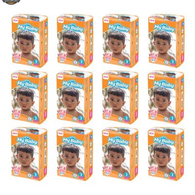 پوشک بچه مای بیبی مدل خانواده شاد سایز 3 دوازده بسته 9 عددی | فروشگاه اینترنتی پخش کالای مرکزی