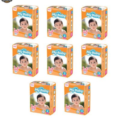 پوشک بچه مای بیبی مدل خانواده شاد سایز 2 هشت بسته 10 عددی | فروشگاه اینترنتی پخش کالای مرکزی