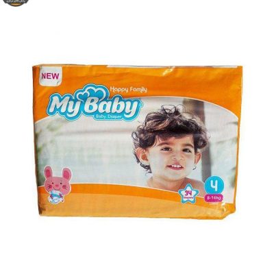پوشک بچه مای بیبی مدل Happy Family کد 4 بسته سایز 4 مجموعه 4 عددی | فروشگاه اینترنتی پخش کالای مرکزی