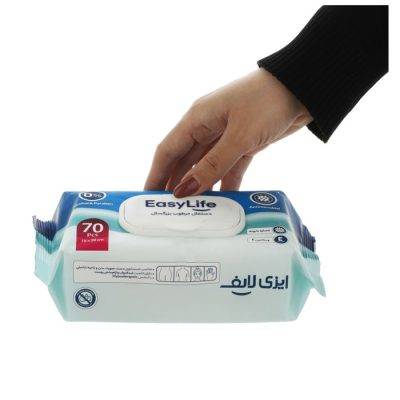 دستمال مرطوب ایزی لایف مدل 001 بسته 70 عددی | فروشگاه اینترنتی پخس کالای مرکزی