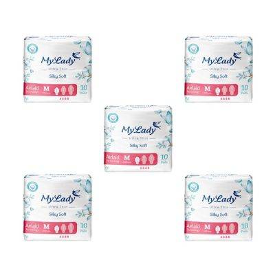 نوار بهداشتی مای لیدی اولترا مدل Silky Soft سایز متوسط مجموعه 5 عددی | فروشگاه اینترنتی پخش کالای مرکزی