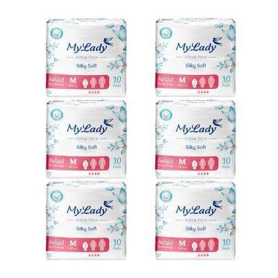 نوار بهداشتی مای لیدی مدل Silky Soft سایز متوسط مجموعه 6 عددی | فرئشگاه اینترنتی پخش کالای مرکزی