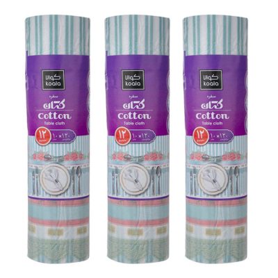 سفره یکبارمصرف کوالا مدل Cotton رول 10 متری مجموعه 3 عددی پ فروشگاه اینترنتی پش کالی مرکزی