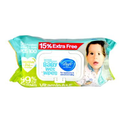 دستمال مرطوب کودک دافی مدل sb100 بسته 100 عددی | فروشگاه اینترنتی سفیر کالا