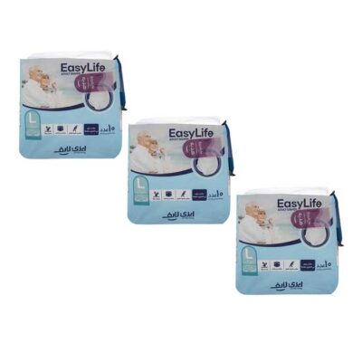 پوشینه بزرگسال ایزی لایف مدل شورتی سایز بزرگ بسته 3 عددی به همراه دستمال مرطوب | فروشگاه اینترنتی پخش کالای مرکزی