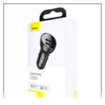 شارژر فندکی دو پورت 24 وات بیسوس Baseus Digital Display Car Charger Dual USB CCBX-0G - سفید - تصویر 2