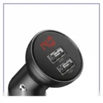 شارژر فندکی دو پورت 24 وات بیسوس Baseus Digital Display Car Charger Dual USB CCBX-0G - سفید - تصویر 5