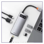 هاب شش پورت بیسوس Baseus Metal Gleam 6 in 1 Multifunctional Type-C HUB CAHUB-CW0G - تصویر 3