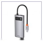 هاب 4 پورت بیسوس Baseus Metal Gleam 4 in 1 Multifunctional Type-C HUB CAHUB-CY0G توان 100 وات