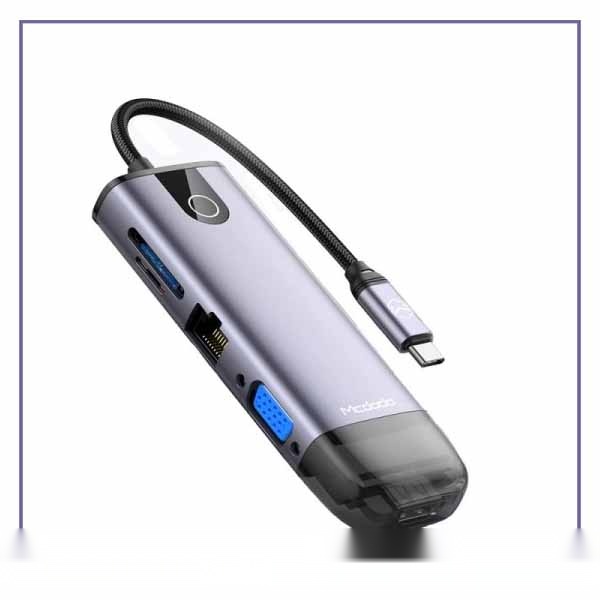 E131415-1-953d9da02a8e هاب شارژر تایپ سی 10 پورت مک دودو Mcdodo HU-7420 10 in 1 USB-C HUB - تصویر 1