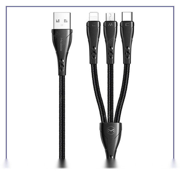 E140091-1-98f8f9788a89 کابل سه سر مک دودو Mcdodo CA-6960 3 In 1 USB Data Cable - تصویر 1