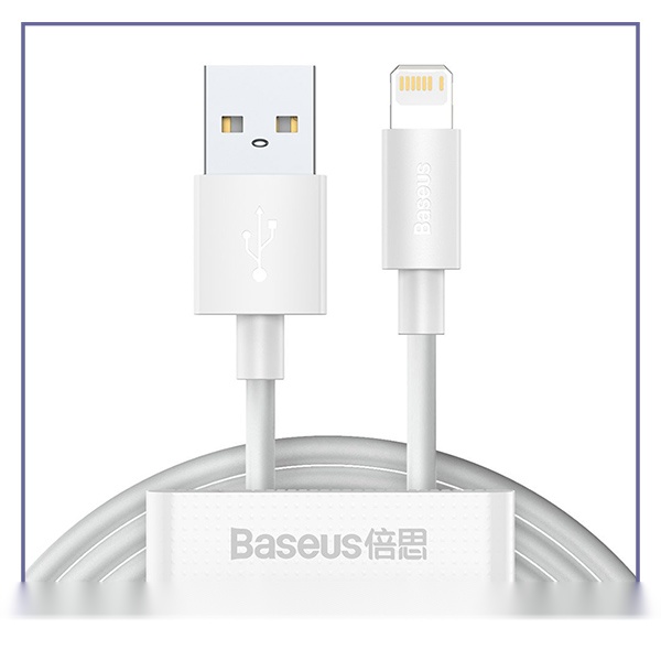 E140605-1-e2b17d8631e6 پک 2 عددی کابل لایتنینگ بیسوس Data cable Lightning Baseus 2.4A simple wisdom 1.5mt TZCALZJ-02 - تصویر 1