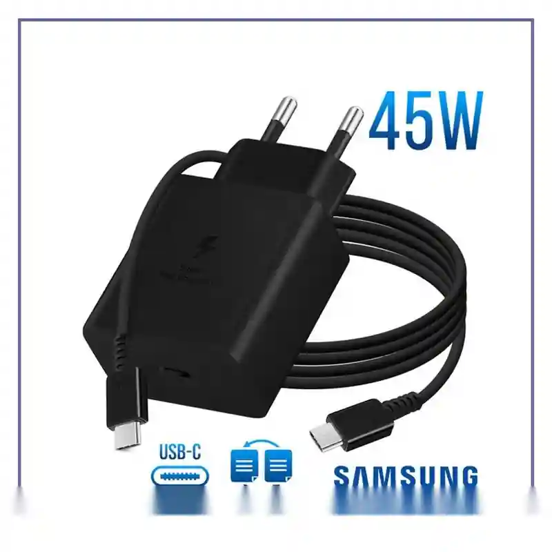 E201428-1-10d15bfac19c آداپتور سوپر فست شارژر سامسونگ اورجینال ۴۵ وات همراه کابل1.8 متر Samsung Super Fast Charger 45W EP-T4510XBEGEU - تصویر 1