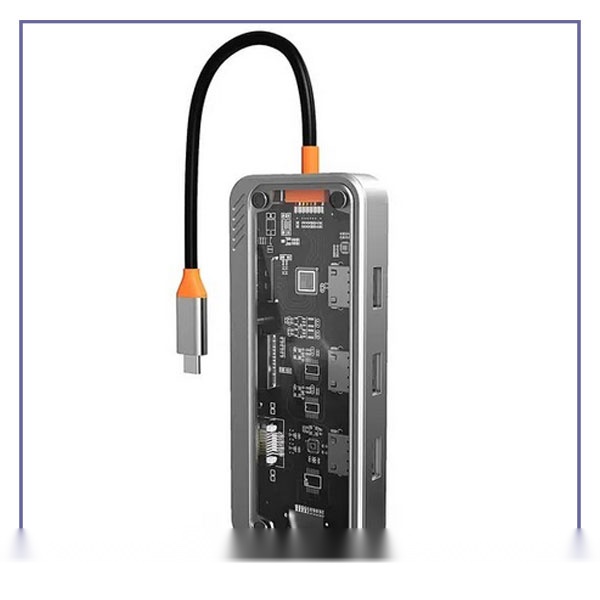 E201802-1-601446bd8a4a هاب 10 پورت تایپ سی کوتسی Coteci 10in1 Multifunctional Docking Station 16013 - تصویر 1