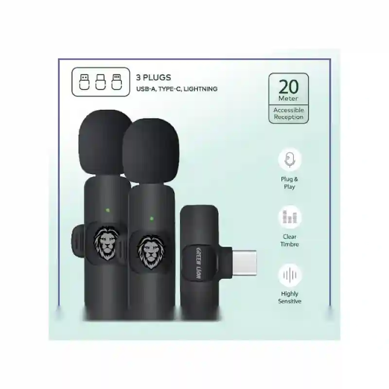 میکروفون 3 در 1 گرین لاین Green Lion 3in1 Wireless Microphone