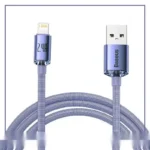 کابل شارژ USB به Lightning بیسوس 2 متر Baseus Crystal Shine USB to iP CAJY000101 - صورتی - تصویر 2