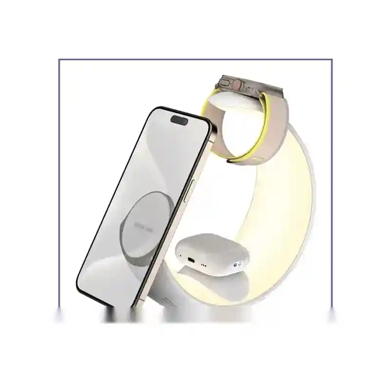 E203463-1-53abdca23204 شارژر وایرلس و چراغ مهتابی 4 کاره گرین لاین Green Lion Moon Charge 4 in 1 Wireless Charger GNMONCHSWH - تصویر 1