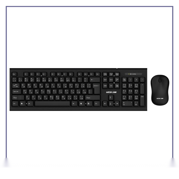 E203845-1-929d66eb026a ست موس و کیبورد بیسیم گرین لاین Green Lion Wireless Keyboard And Mouse GNWS24GKEYMBK - تصویر 1