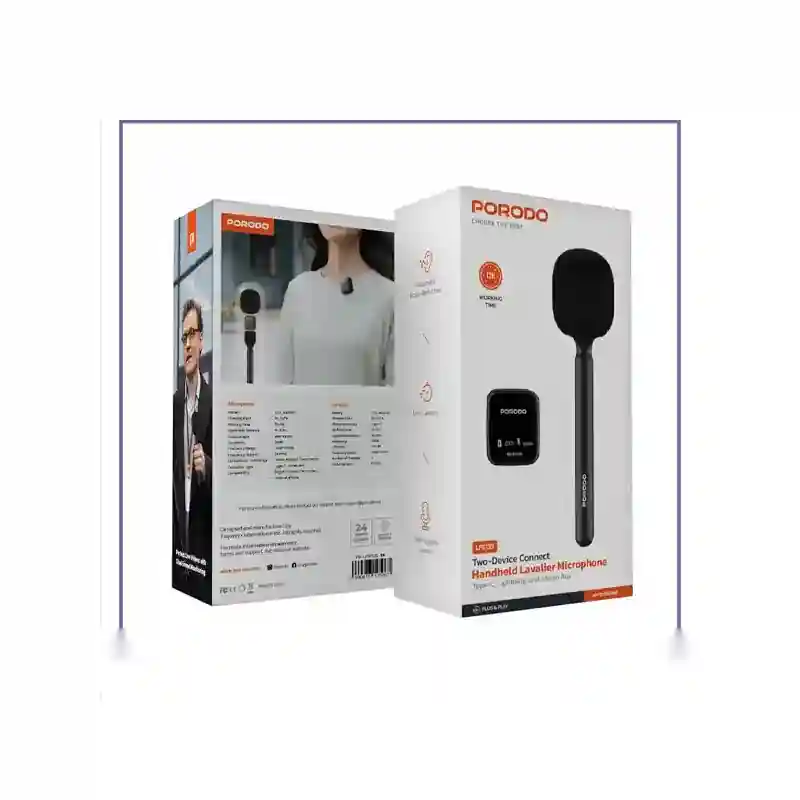 میکروفون دستی پرودو مدل Porodo Handheld Lavalier Microphone PD-LFST133