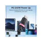 کابل شارژ دو سر تایپ سی 1 متر بیسوس Baseus Dura 240W Charging Data Cable CB000169 - مشکی قرمز - تصویر 3
