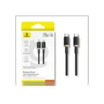 کابل شارژ دو سر تایپ سی 1 متر بیسوس Baseus Dura 240W Charging Data Cable CB000169 - مشکی قرمز - تصویر 9