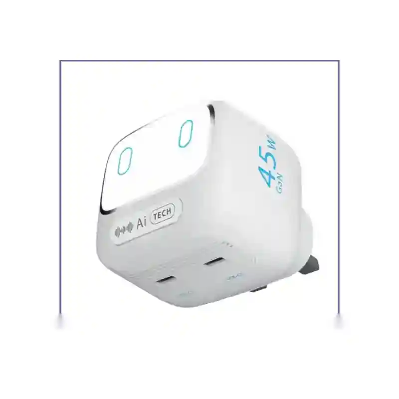 E204717-1-7381858069a1 آداپتور شارژ 45 وات هوشمند پاورولوژی Powerology Lumix GaN AI Power Charger PWCUQC052WH - تصویر 1