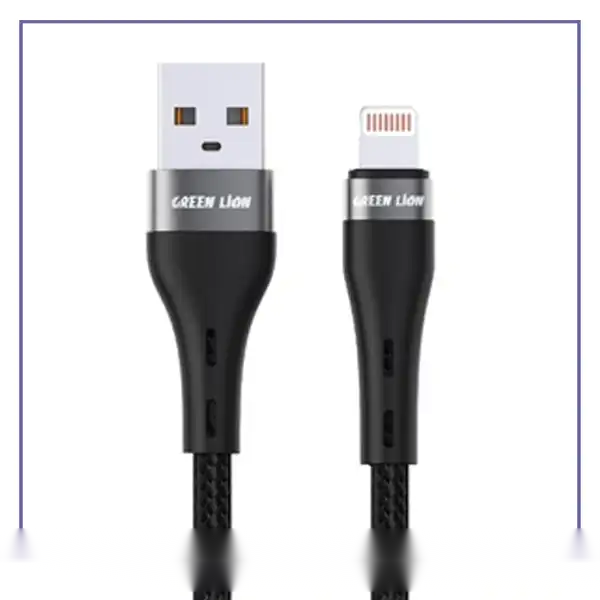 E204856-1-6da781e6ccc3 کابل شارژ لایتنینگ 1 متر گرین لاین Green Lion Braided Cable GNBRUSALGBK - تصویر 1