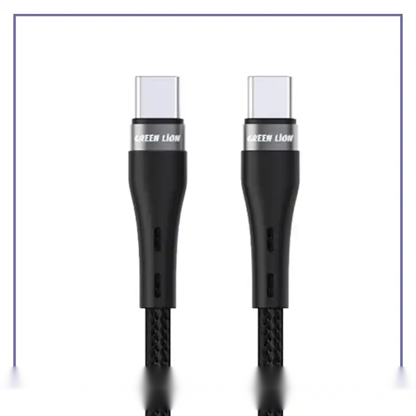 E204857-1-b40bf2df625b کابل شارژ دو سر تایپ سی 1 متر گرین لاین Green Lion Braided Cable GNBRUSCTCBK - تصویر 1