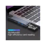 هاب تایپ سی 7 پورت مک بوک بیسوس Baseus Tunderbolt C+Pro Hub CAHUB-L0G - تصویر 9