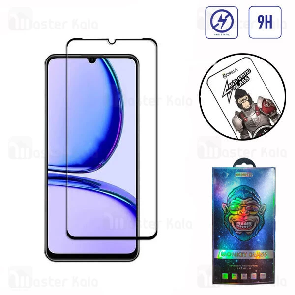 M144070BLACK-1 گلس تمام صفحه تمام چسب REALME C53 Gorilla Anti Static Glass - تصویر 1