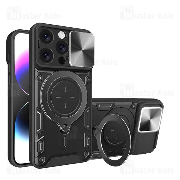 M144871BLACK-1 قاب ضد ضربه مگنتی Apple iPhone 16 Pro Magnetic Support Case دارای محافظ دوربین - تصویر 1