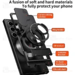 قاب ضد ضربه مگنتی Samsung Galaxy S24 ULTRA Magnetic Multifunctional Case دارای محافظ دوربین - تصویر 7