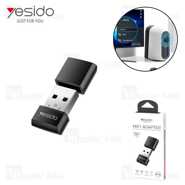 M153272BLACK-1 کارت شبکه USB بی سیم یسیدو Yesido WP10 - تصویر 1
