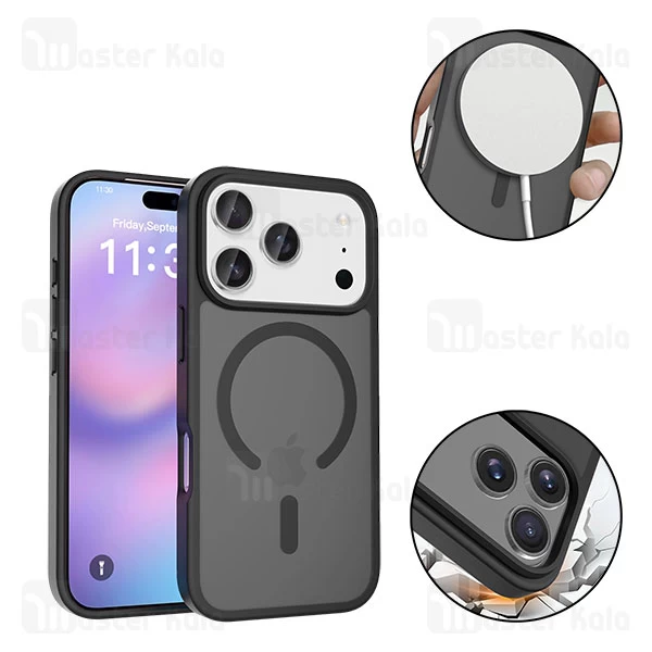M153337BLACK-1 قاب محافظ مگ سیف آیفون Apple iPhone 17 pro Matte Plexiglass - تصویر 1