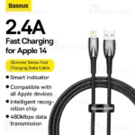 کابل لایتنینگ بیسوس Baseus CADH000301 Glimmer طول 2 متر توان 2.4 آمپر - تصویر 5