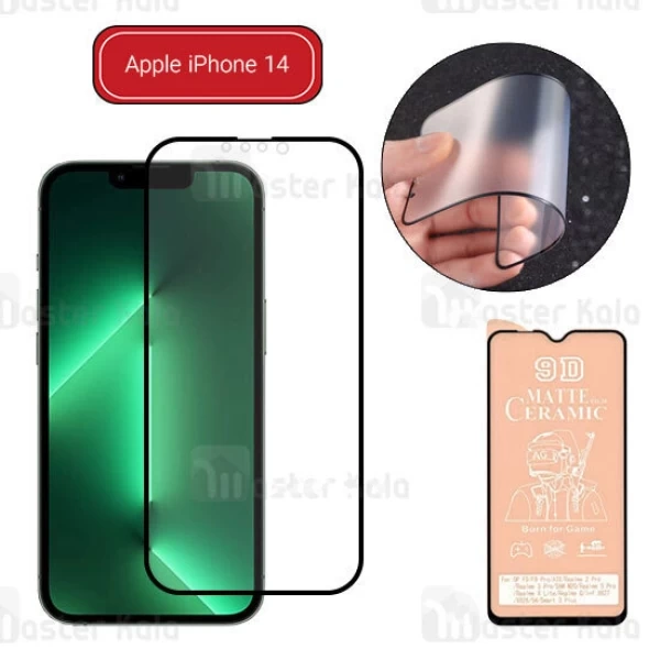 M161499BLACK-1 گلس سرامیکی مات آیفون Apple iPhone 14 Matte Ceramic Full Screen Glass - تصویر 1
