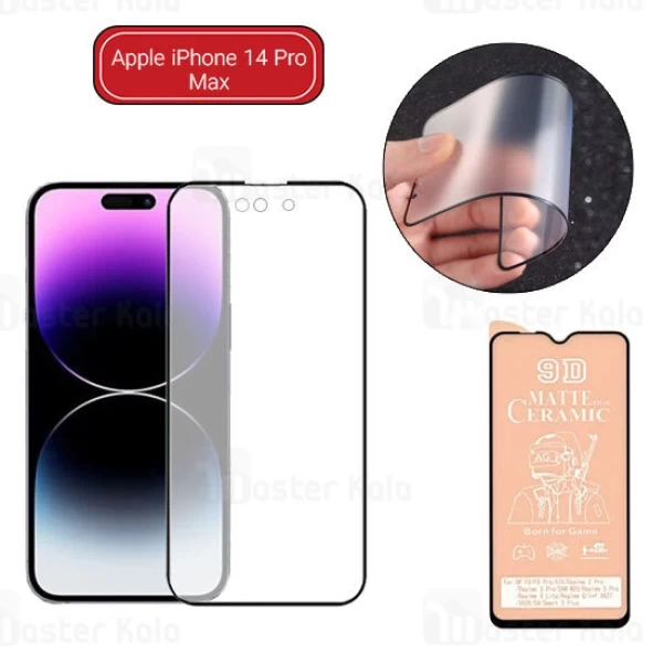 M161502BLACK-1 گلس سرامیکی مات آیفون Apple iPhone 14 Pro Max Matte Ceramic Full Screen Glass - تصویر 1