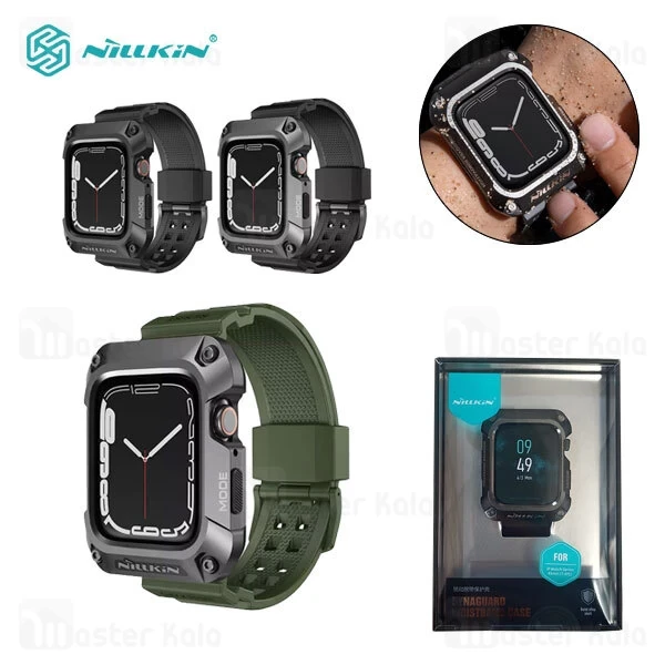 M162032BLACKGRAY-1 بند و کاور نیلکین اپل واچ Nillkin DynaGuard Apple Watch 44mm 4/5/6 series - تصویر 1