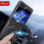 قاب ضد ضربه مگنتی Samsung Galaxy Z Flip 4 5G Magnetic Support Case دارای محافظ دوربین - تصویر 3