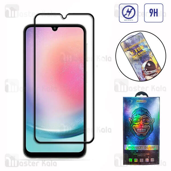 M171872BLACK-1 گلس تمام صفحه تمام چسب سامسونگ Samsung A24 4G SDG ESD Anti Static Glass - تصویر 1