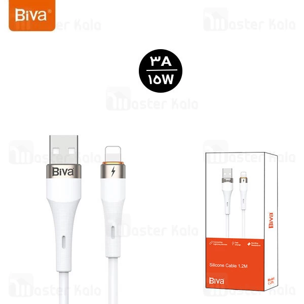 M172195BLACK-1 کابل لایتنینگ بیوا Biva C-21L طول 1.2 متر توان 15 وات - تصویر 1
